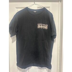Harley Davidson Mens Black 2016 Harley Drags Bowling Green Kentucky T-Shirt Med